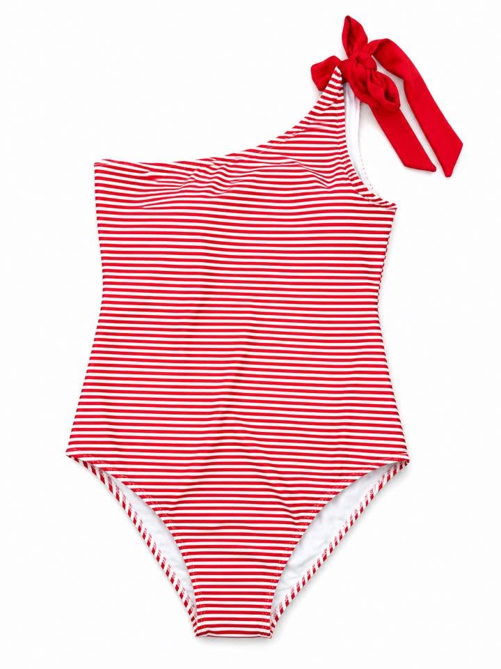 LARGE ONEPIECE SWIM RED/WHITE