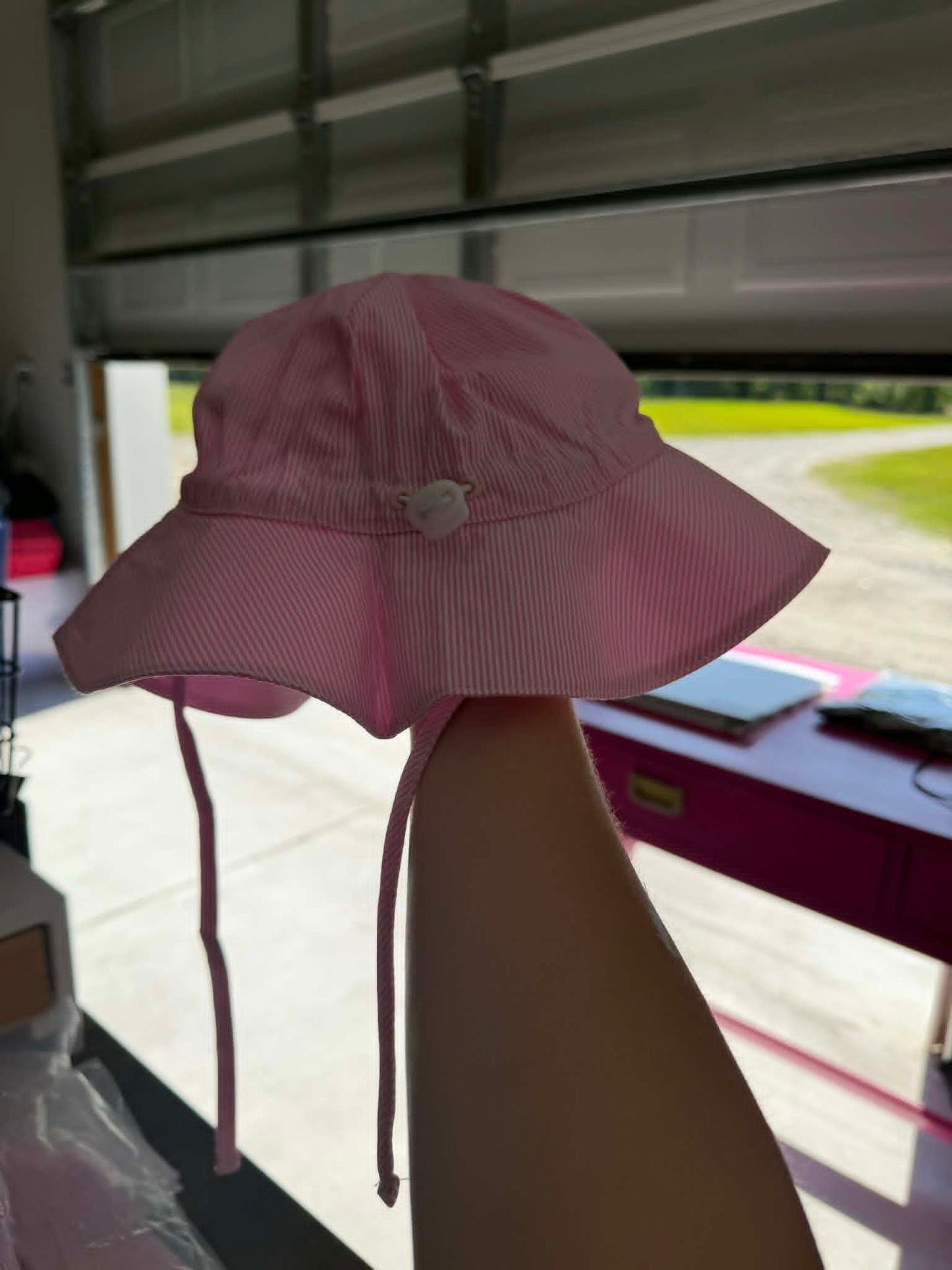 PINK STRIPE SUN HAT