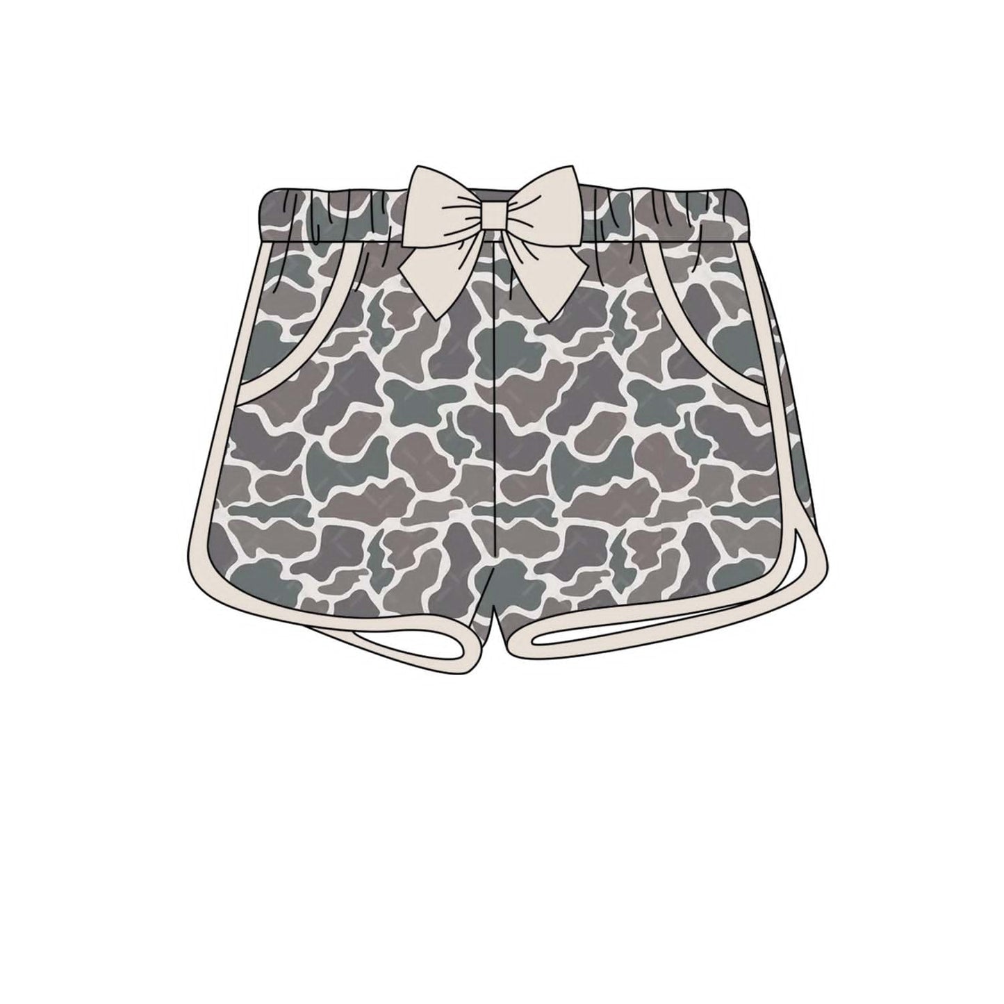 GIRLS TAN CAMO SHORTS (ETA JULY)