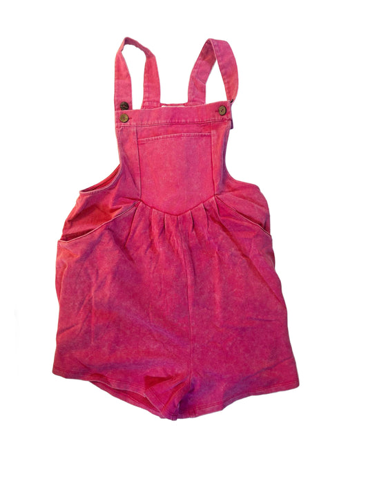 LARGE MINERAL WASHED FUSHIA ROMPER