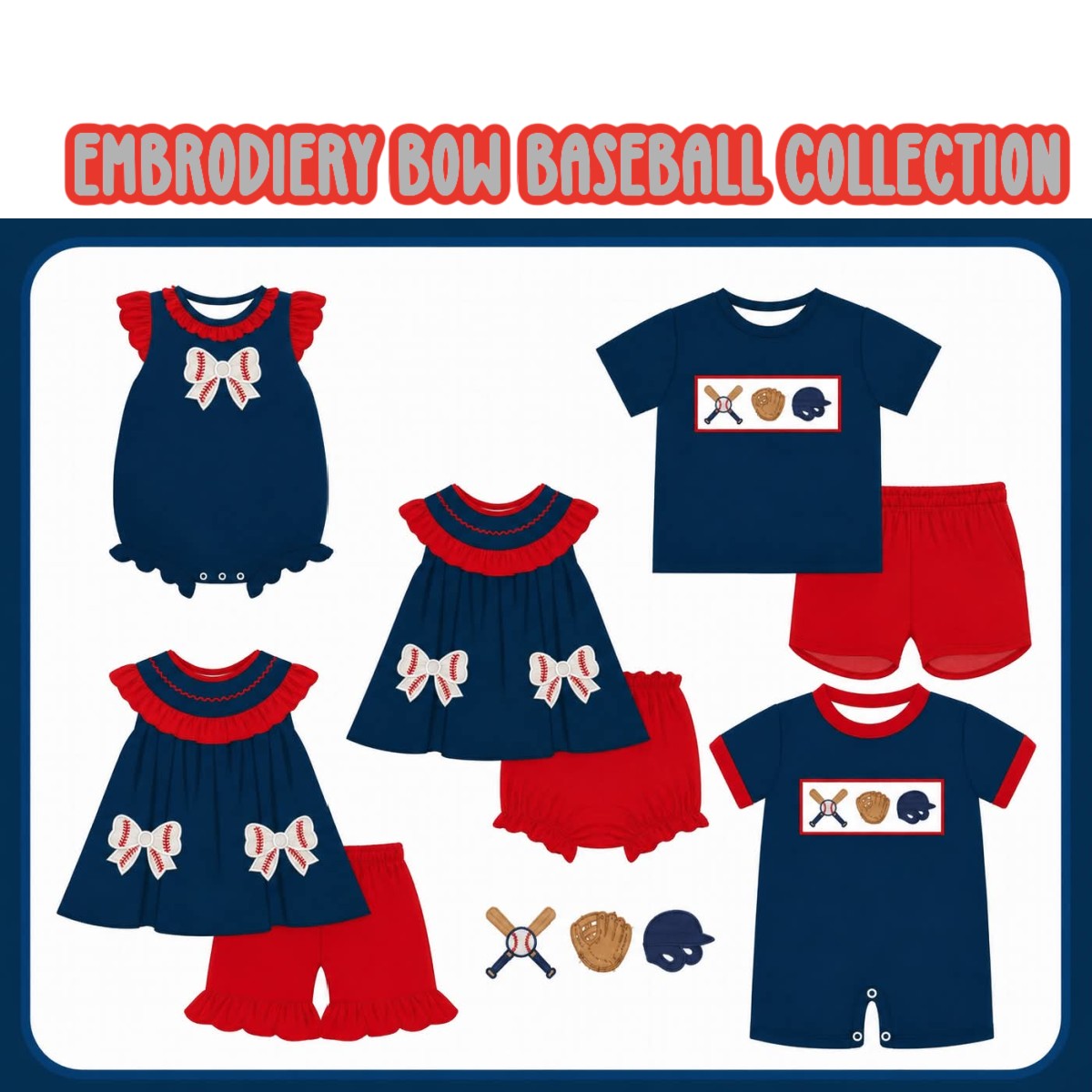 EMBRODIERY BOW BASEBALL-ETA JAN