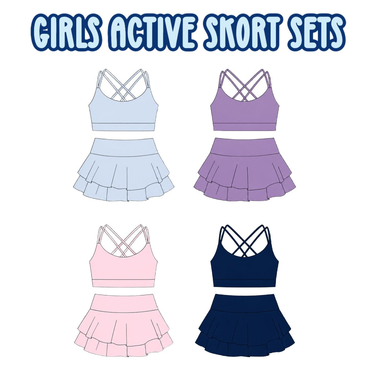 GIRLS ACTICE SKORT SETS-ETA FEB