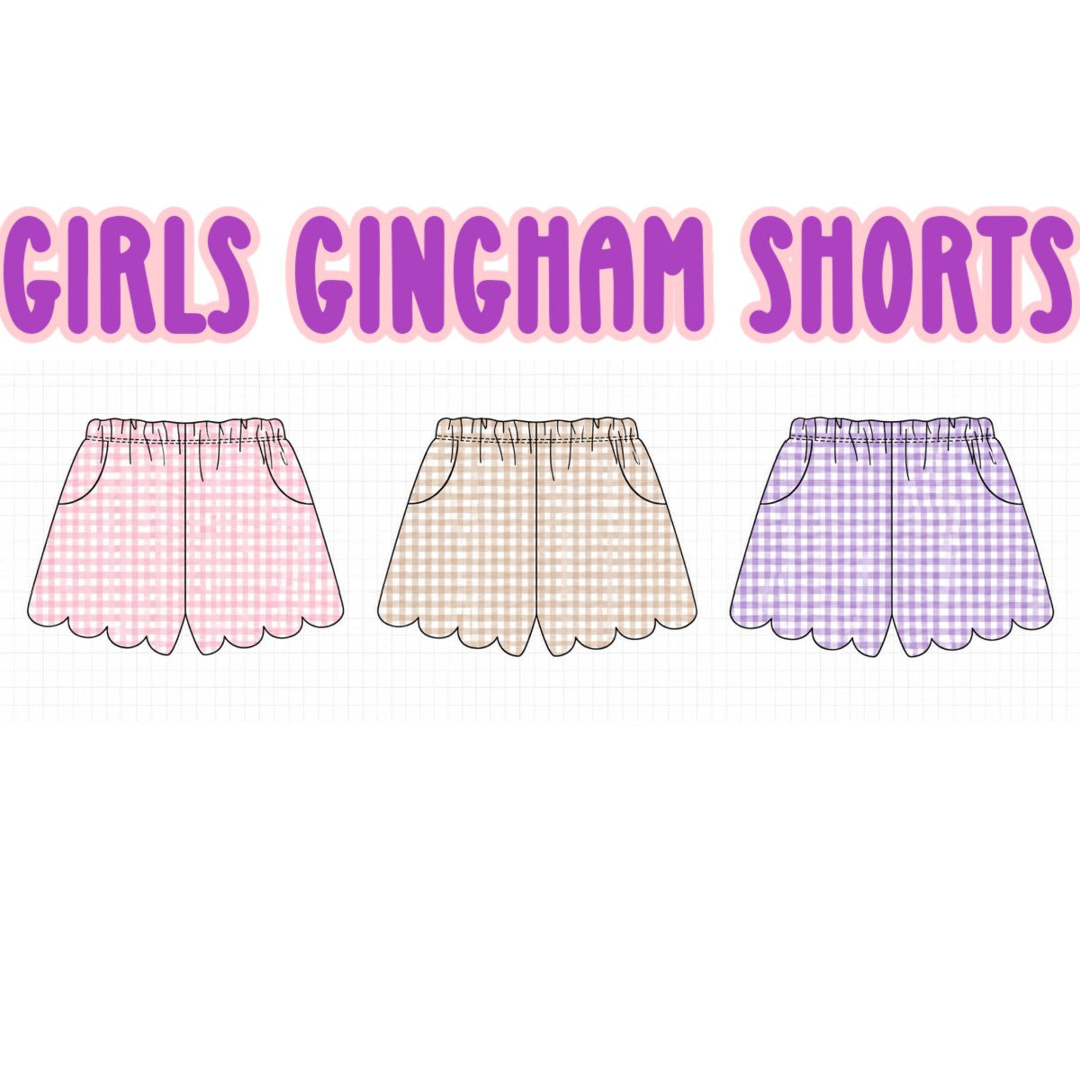 GIRLS GINGHAM SHORTS-ETA MAY