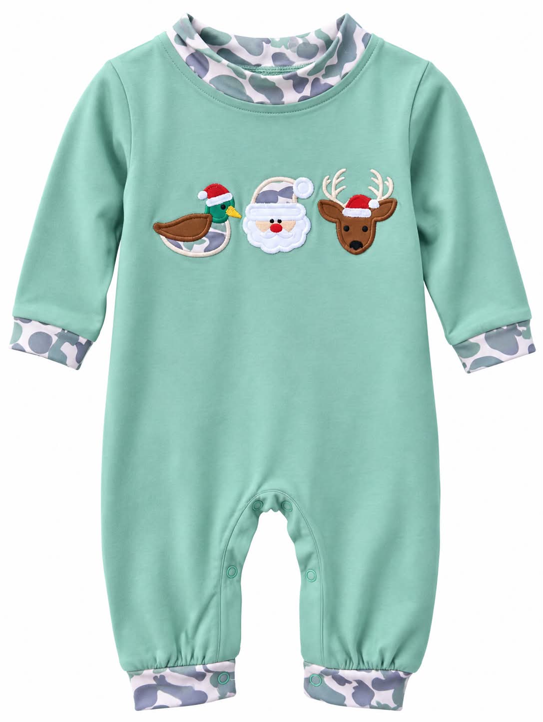 CAMO CHRISTMAS TRIO ROMPER (ETA NOV)