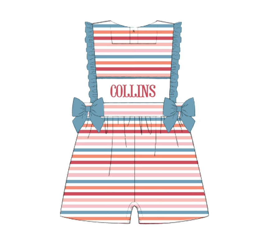 PO 98.5 Rainbow Stripe Name Smock