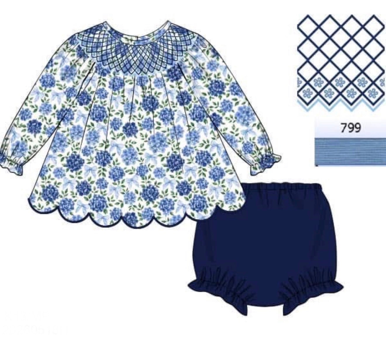 PO93 Winter Blues Bloomer Set