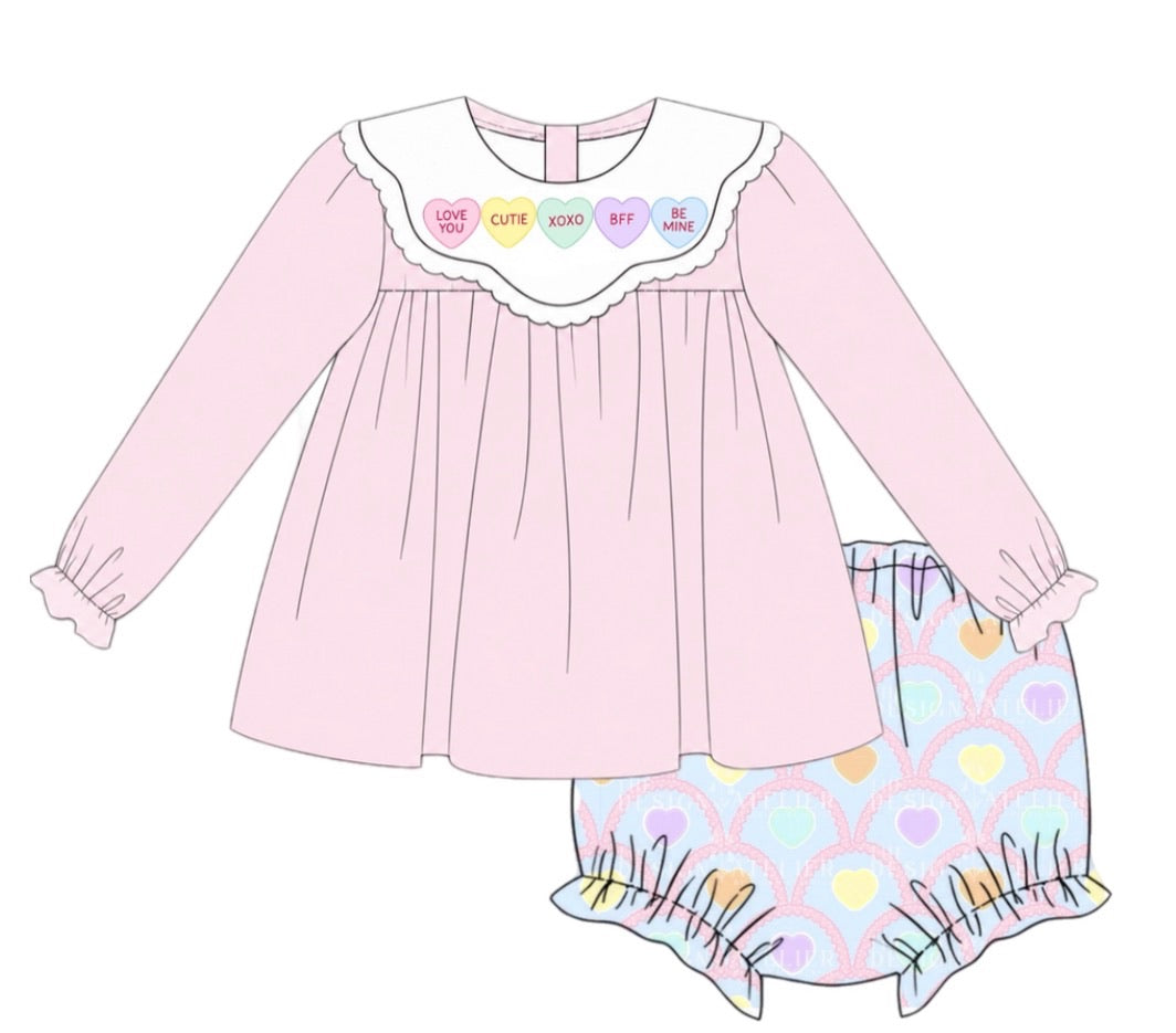 PO 108.5 Pastel Conversation Hearts Bloomer Set
