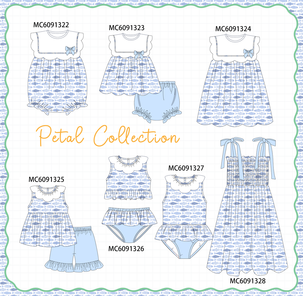 BLUE FISH PRINT COLELCTION #2-ETA APRIL