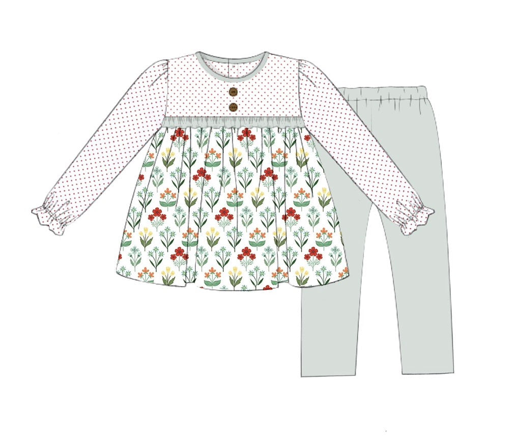 PO93 Wrenley Floral & Stripes Legging Set
