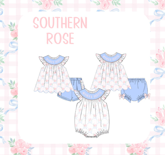 NAME SMOCK PO1: SOUTHERN ROSE COLLECTION