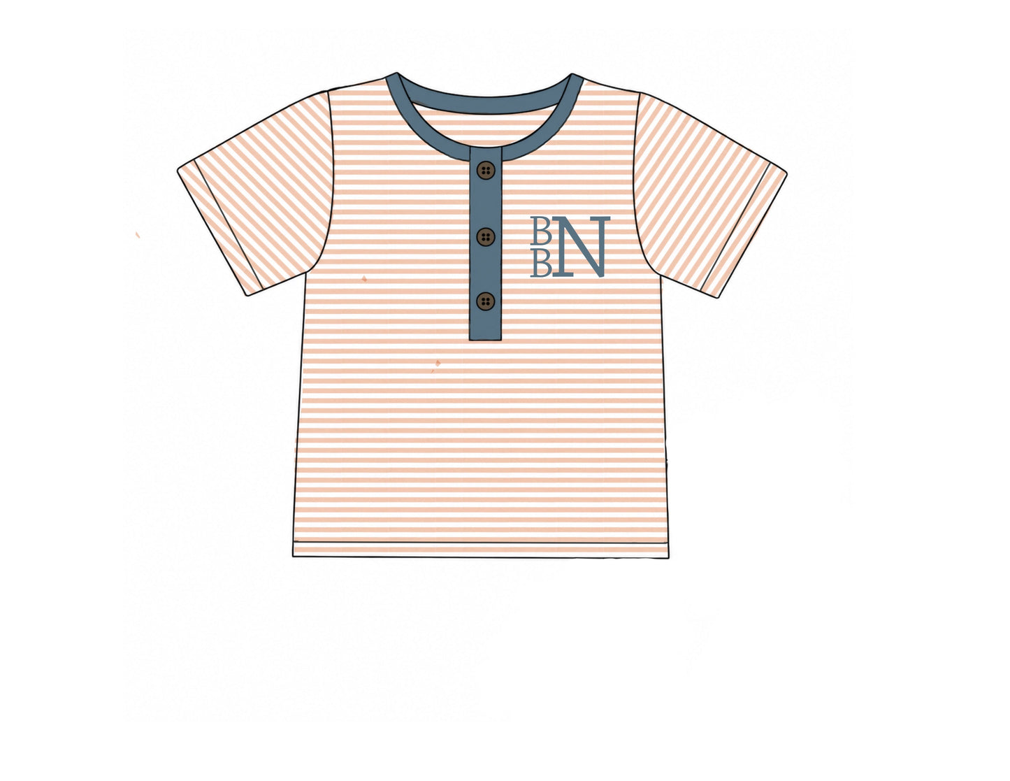 PO 108.5 Boys Mix & Match - Peach & Stone Shirt