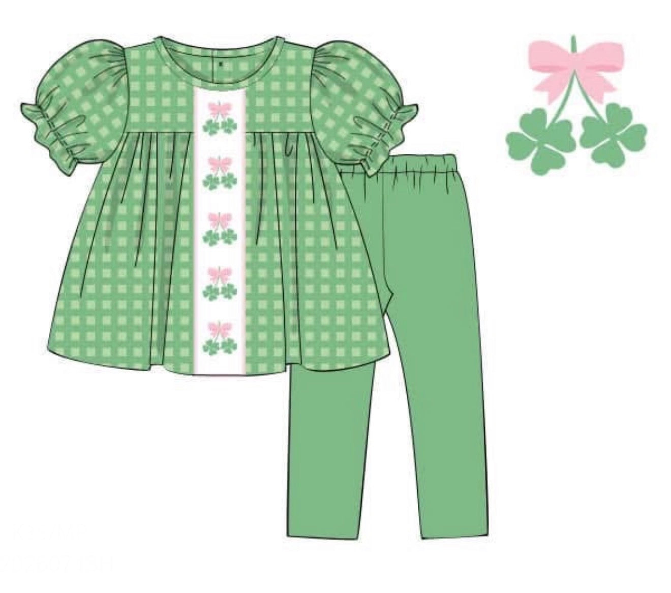 PO 108.5 Clovers & Bows Legging Set