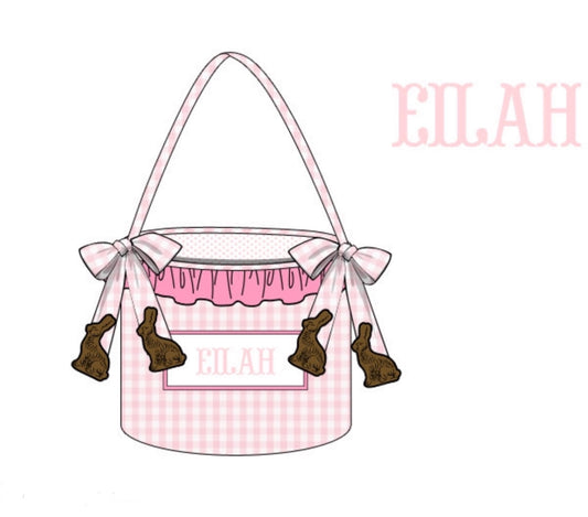 PO 103.5 Easter Treat Baskets - Pink Chocolate Bunny