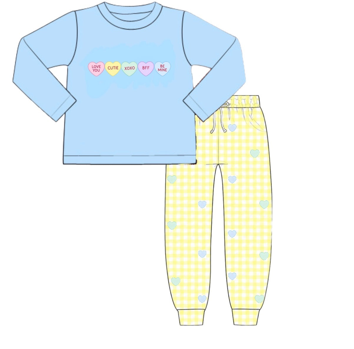 PO 108.5 Pastel Conversation Hearts Jogger Set