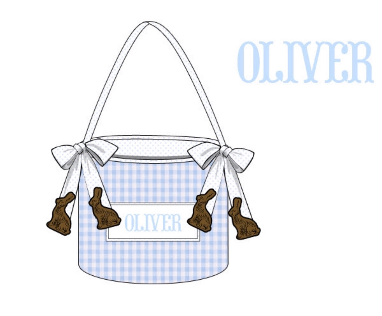 PO 103.5 Easter Treat Baskets - Blue Chocolate Bunny