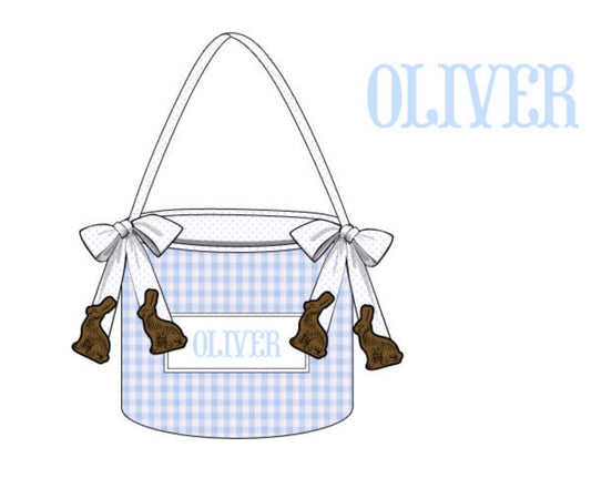 PO 103.5 Easter Treat Baskets - Blue Chocolate Bunny