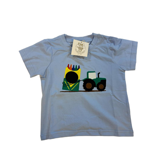 CRAYON TRACTOR APPLIQUE SHIRT