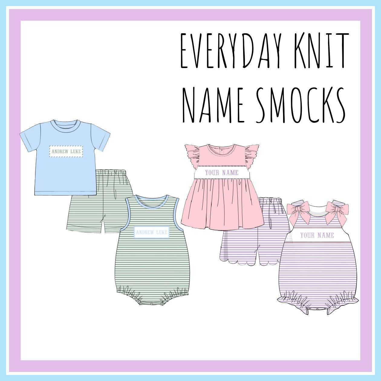 PO99: EVERYDAY KNIT NAME SMOCKS