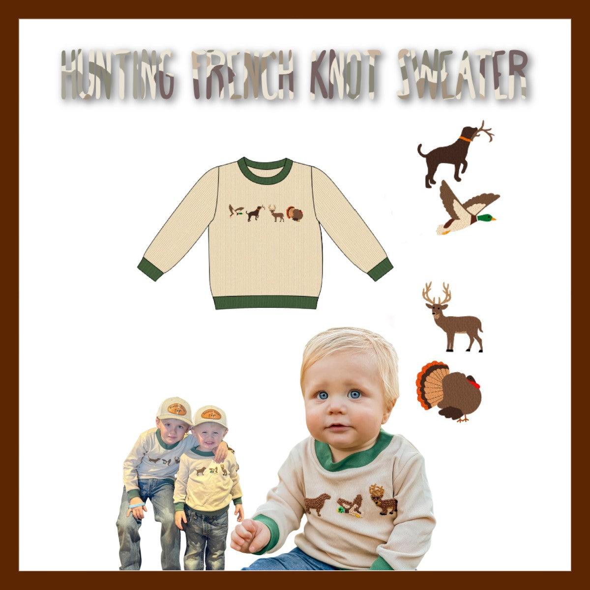 HUNTING FRENCH KNOT SWEATER (ETA END OF NOV)