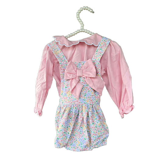 18M LONG SLEEVE BIG BOW FLORAL SET
