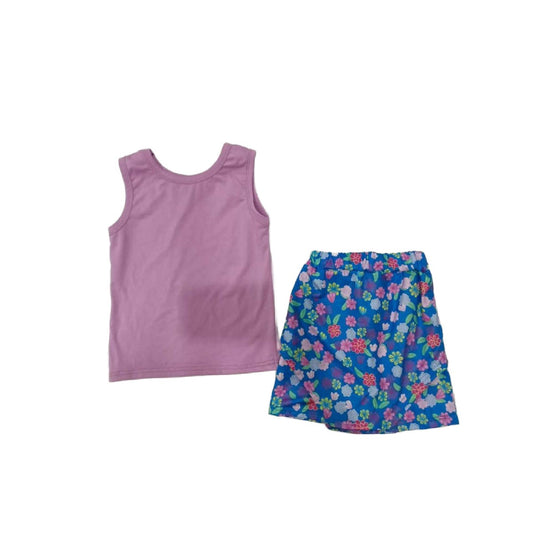 BLUE FLORAL SKIRT SET