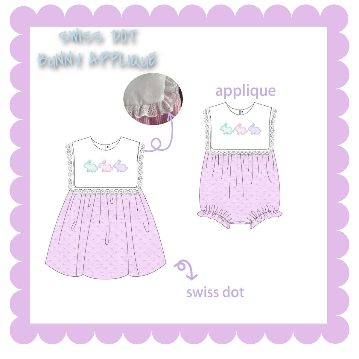 SWISS DOT BUNNY APPLIQUE (ETA MARCH)