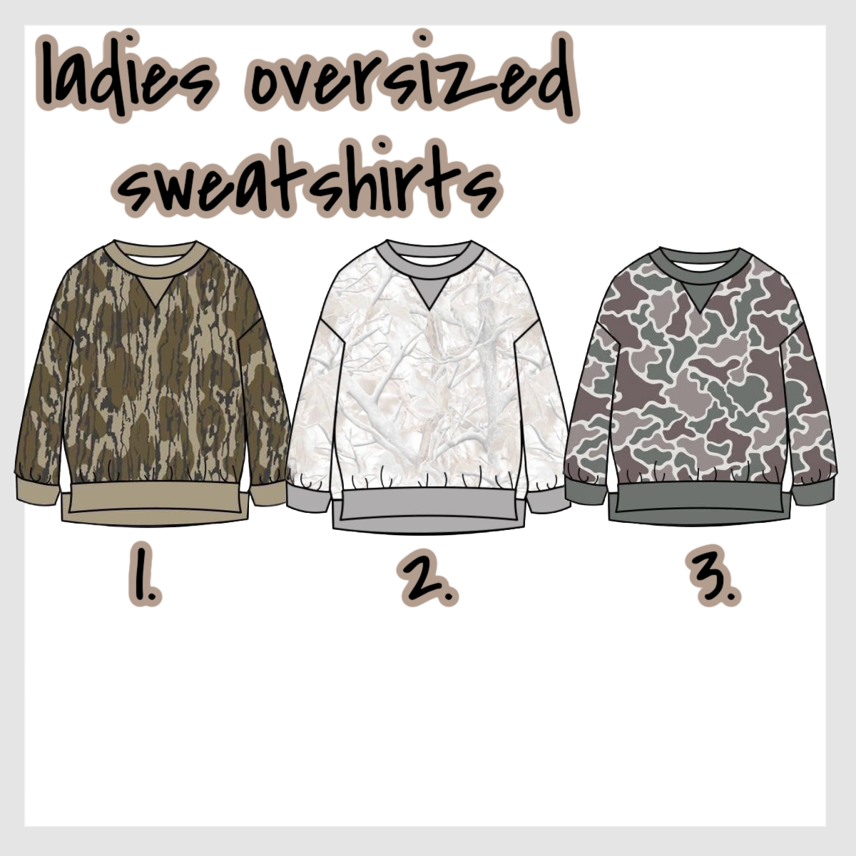 WS Oversized Camo Pullover Sweatshirts
