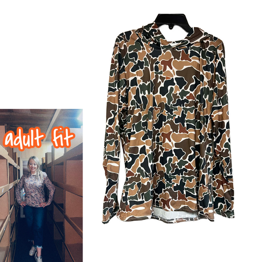 GREEN CAMO ADULT PULLOVER