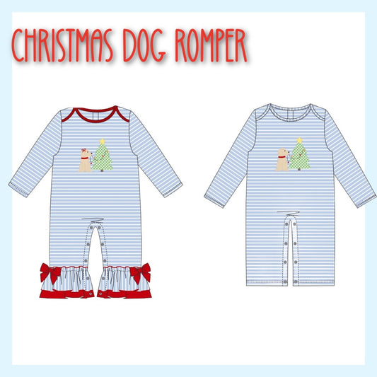 CHRISTMAS DOG ROMPER-ETA OCT
