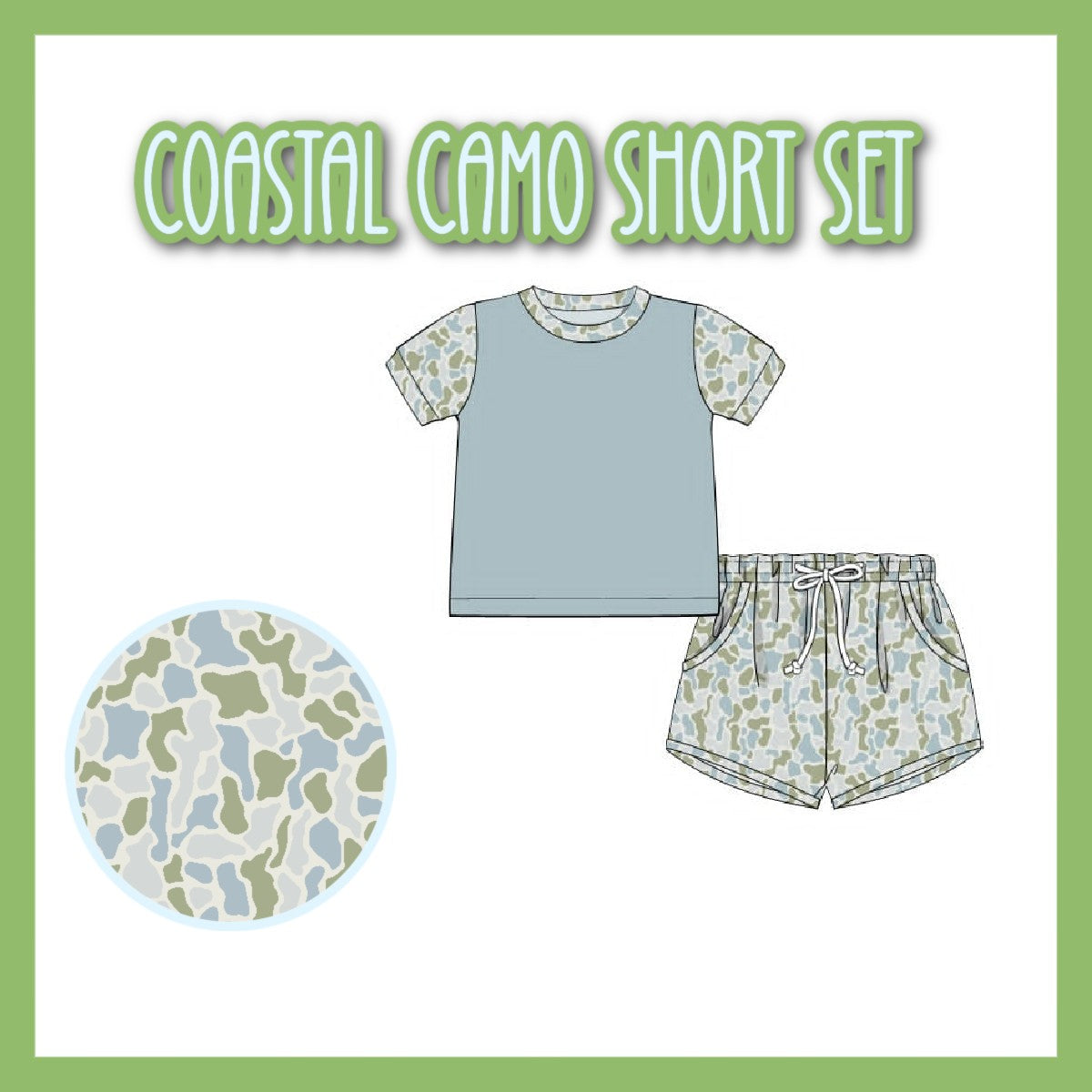 COASTAL CAMO SHORT SET -ETA JUNE TO SSS.
