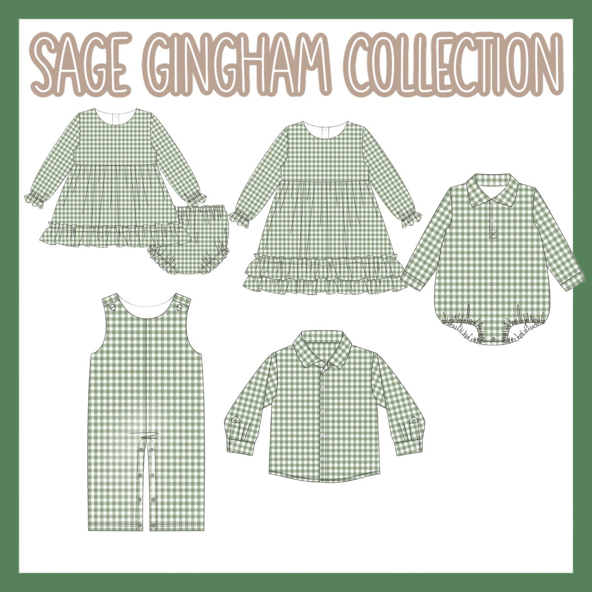 SAGE GINGHAM COLLECTION-ETA LATE DEC