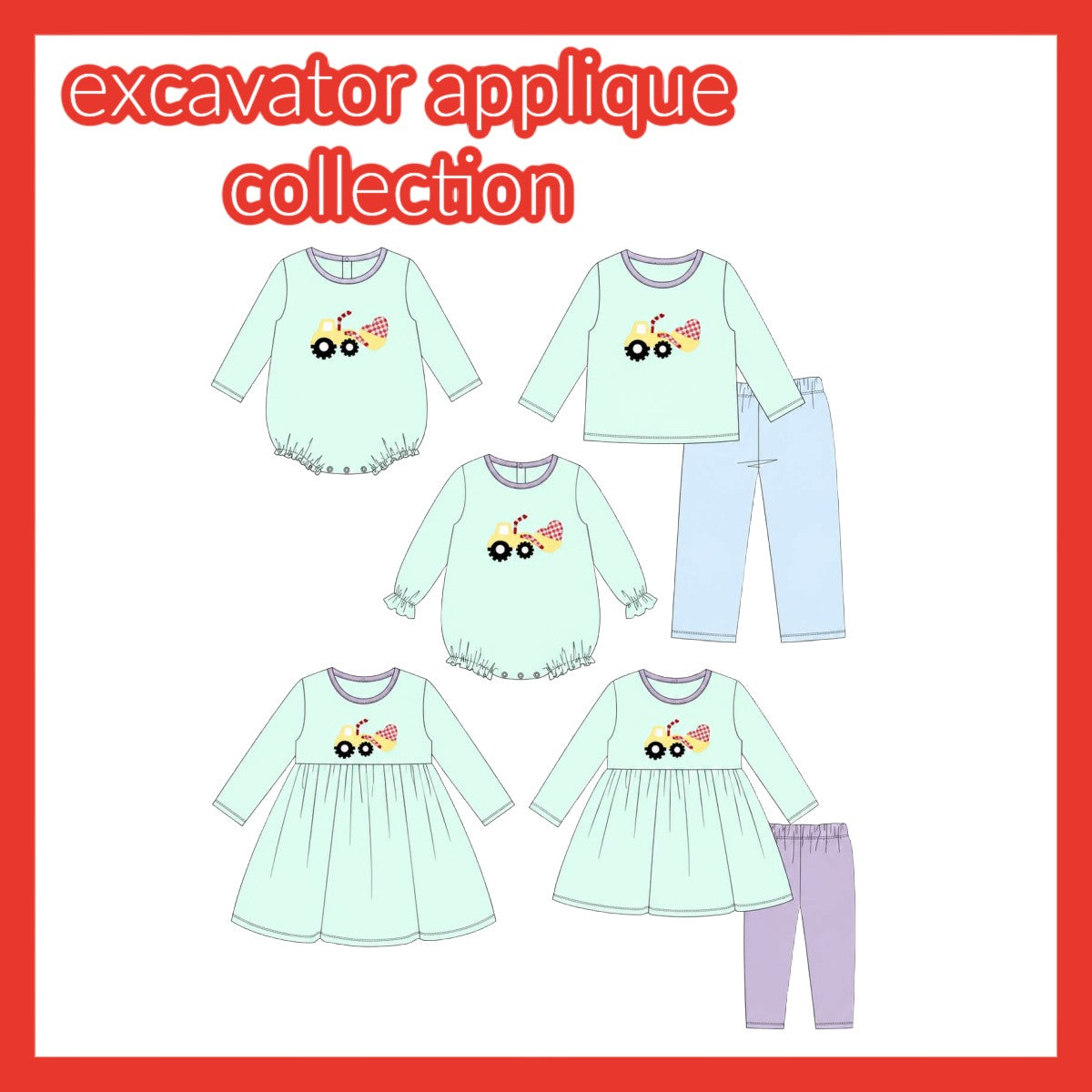 EXCAVATOR APPLIQUE COLLECTION-ETA LATE DEC