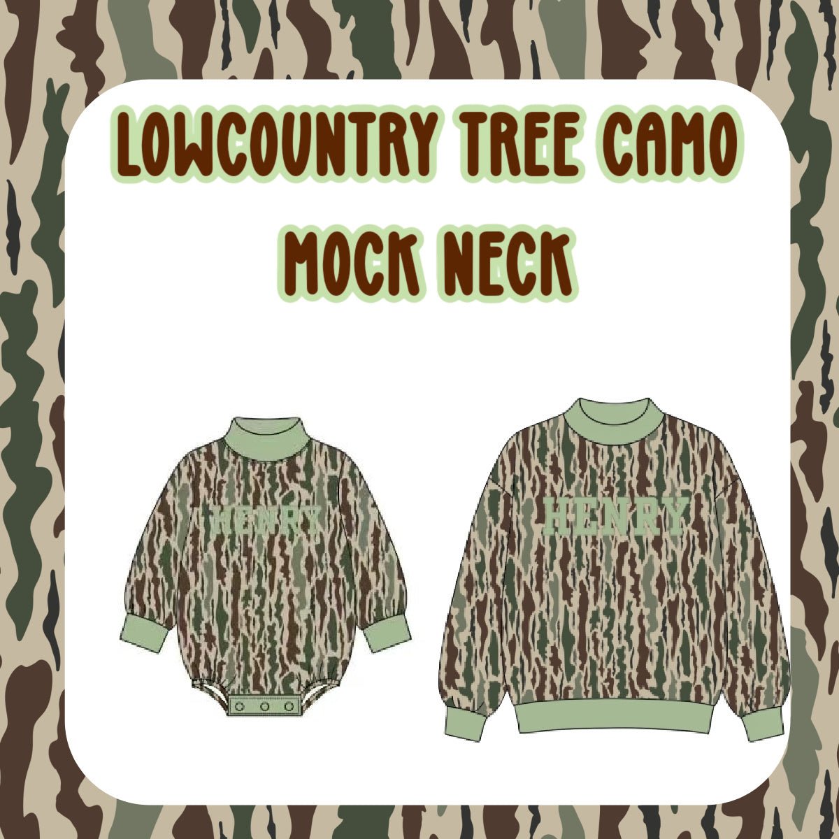 WS LOWCOUNTRY CAMO MOCK NECKS