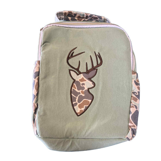 CAMO DEER APPLIQUE LUNCH BOX