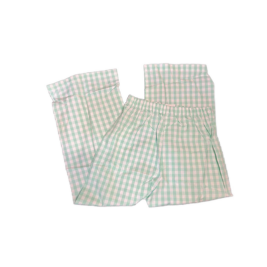 MINT GINGHAM PANTS