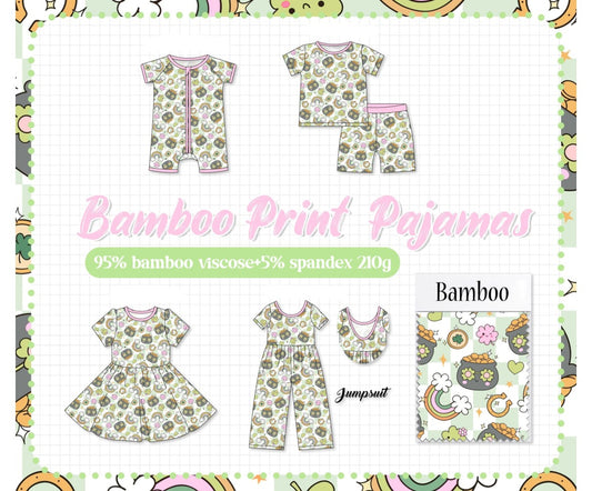 Pink rainbow clover checkered bamboo collection-ETA JAN