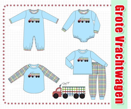 Blue truck embroidery collection-ETA JAN