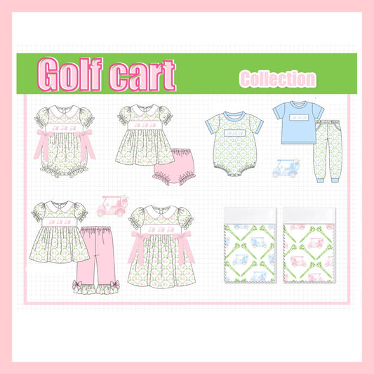 Pink golf cart embroidery collection-ETA JAN