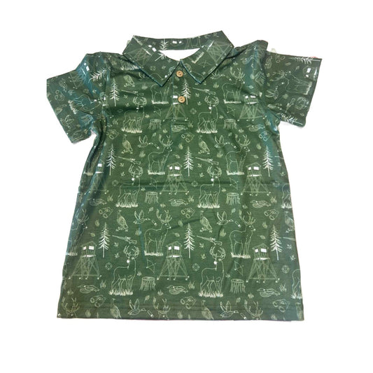 6T DEER PRINT POLO