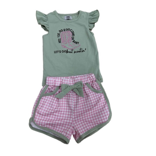 GIRLS LETS GO BOOT SCOOTIN' SHORT SET