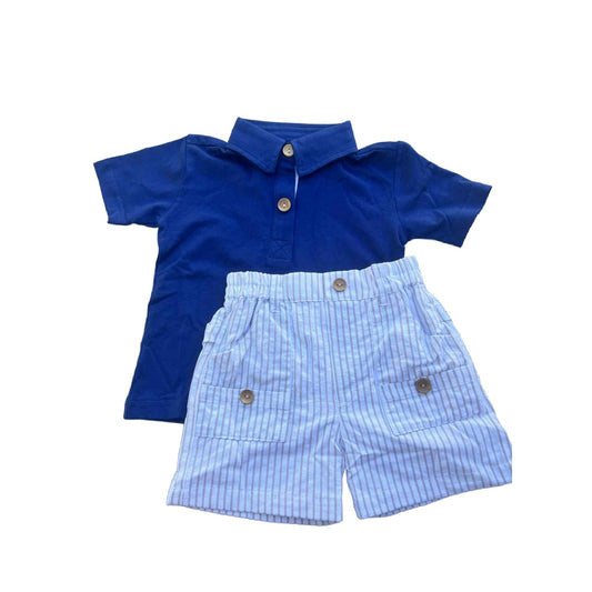 NAVY-TAN POLO SHORT SET