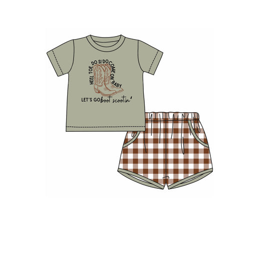 BOYS LETS GO BOOT SCOOTIN' SHORT SET-ETA SEPT