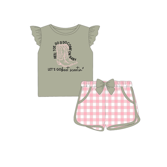 GIRLS LETS GO BOOT SCOOTIN' SHORT SET-ETA SEPT