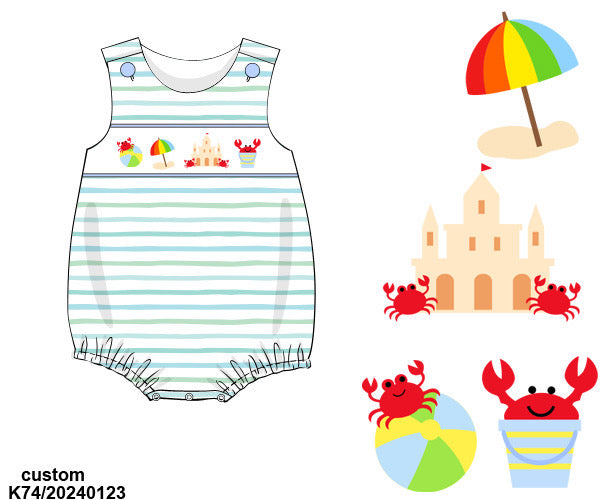 BOYS BEACH SMOCKED BUBBLE