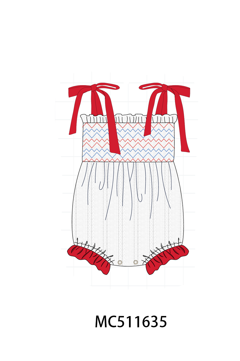 RED SMOCKED JACQUARD COTTON COLLECTION - ETA MAY