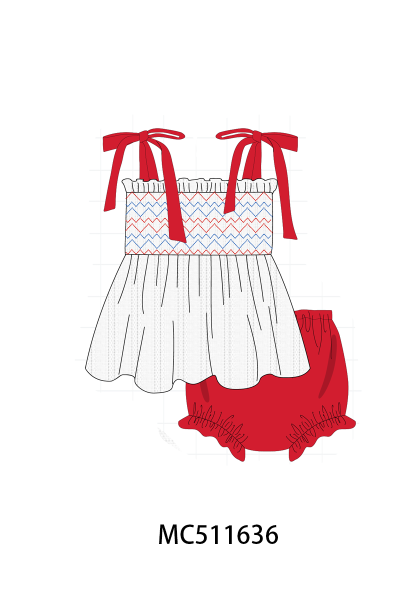 RED SMOCKED JACQUARD COTTON COLLECTION - ETA MAY