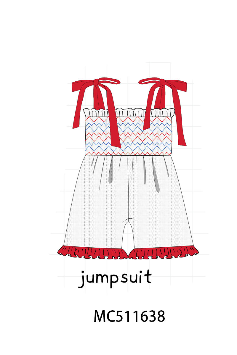 RED SMOCKED JACQUARD COTTON COLLECTION - ETA MAY