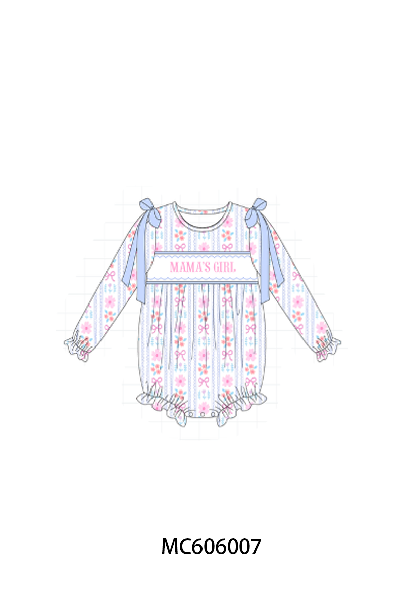 PO95 Blue MAMA'S GIRL embroidery floral collection