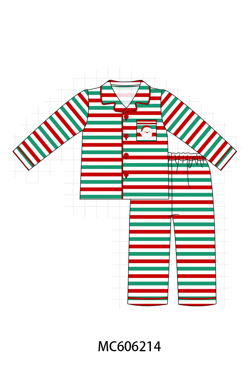PO95 Red christmas santa claus stripe pajama collection
