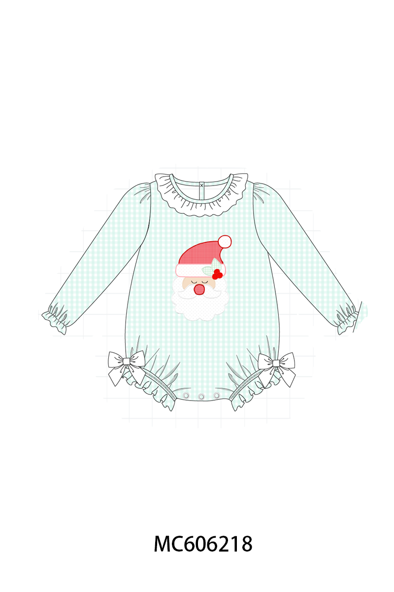 PO95 Mint christmas santa claus applique gingham collection